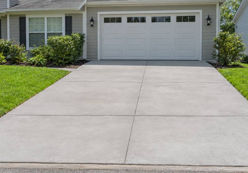 The same concrete slab lifted back level after leveling
