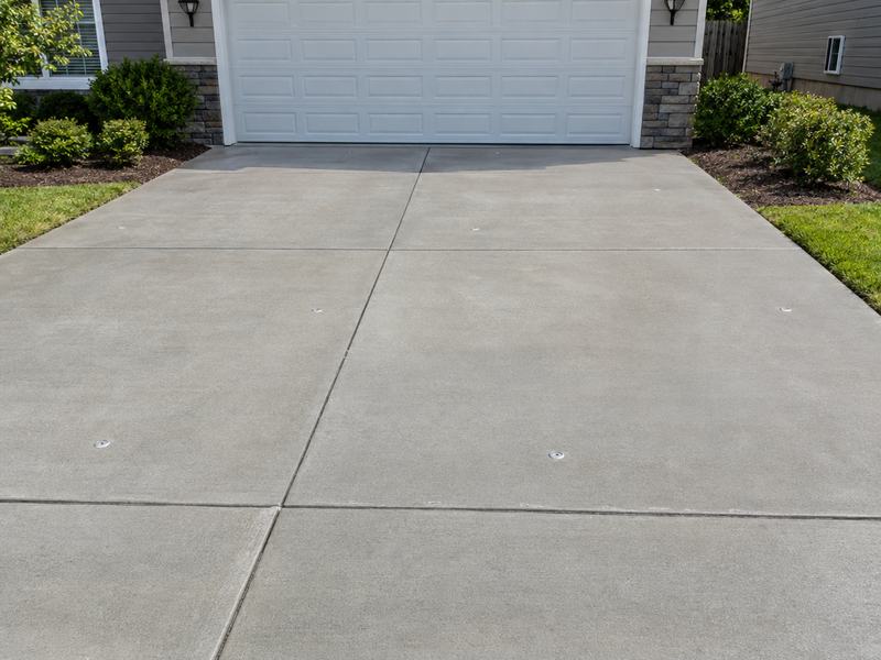 Leveled concrete driveway slab at a Greenville, SC home